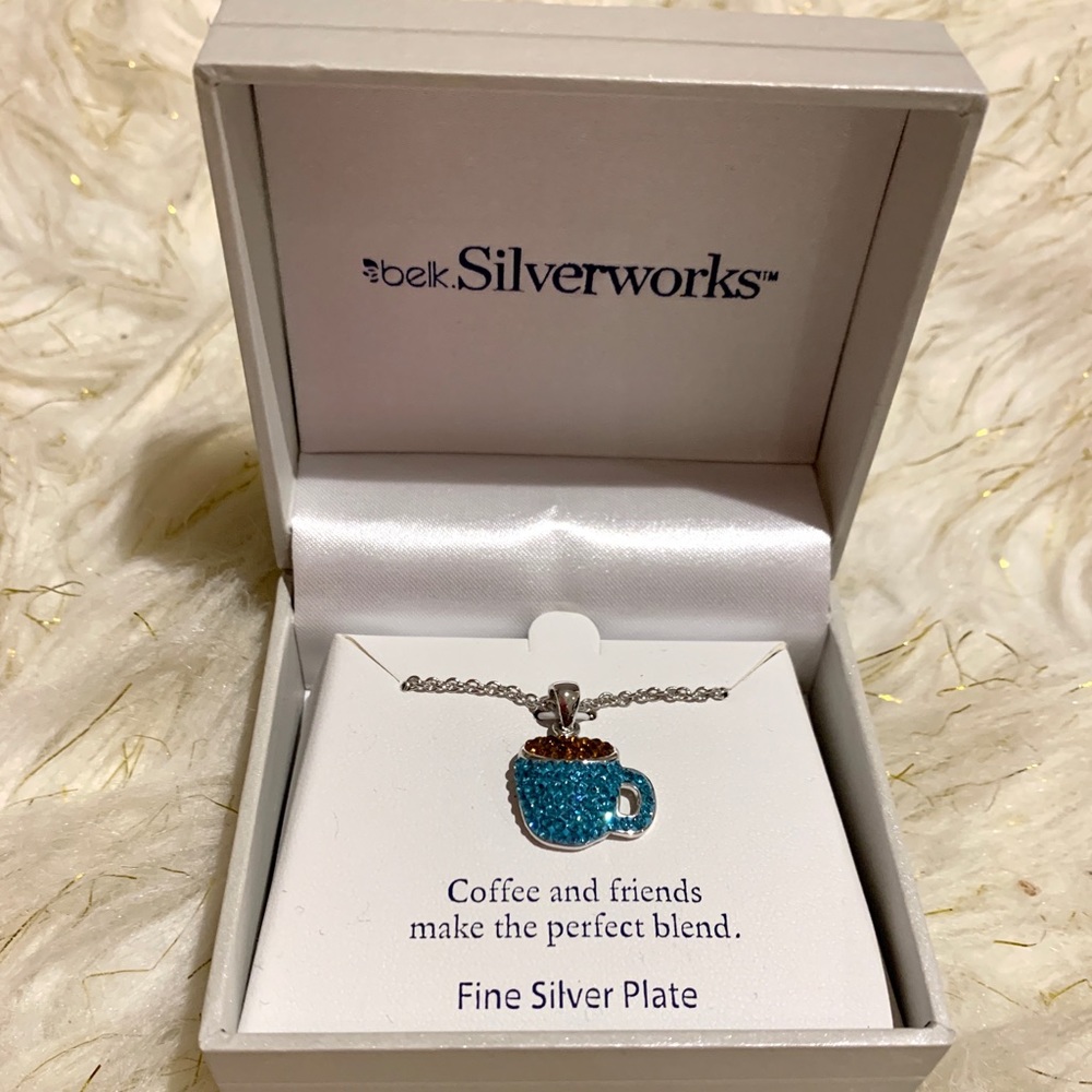 Silver Plated Coffee Necklace